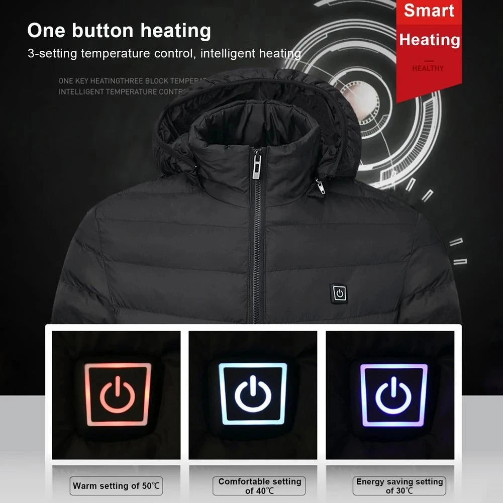 Men’s Heated USB Thermal Jacket – Electric Winter Coat for Outdoor Comfort