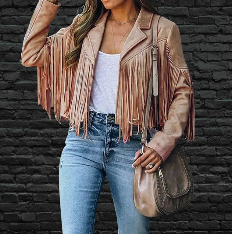 Vintage Luxe – Fringe Suede Jacket