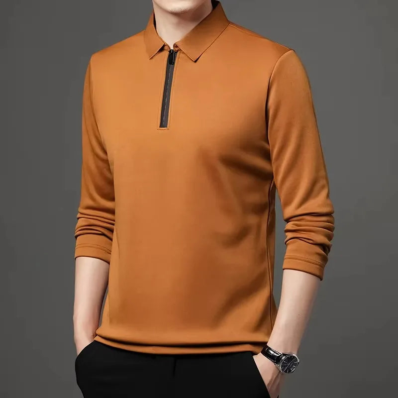 Men’s Long Sleeve Zipper Polo