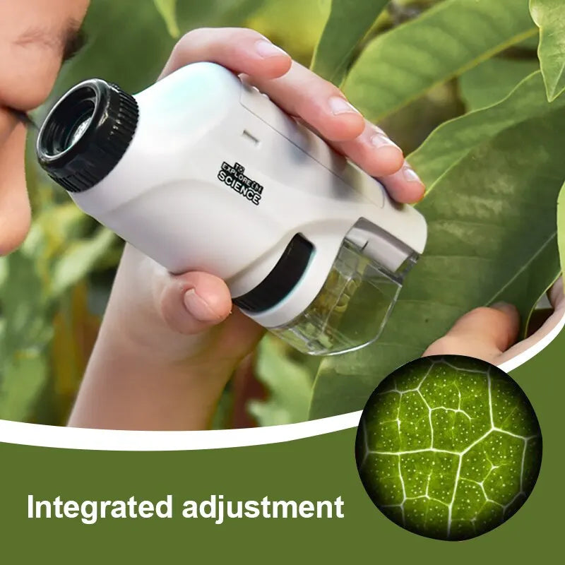 Portable 60-120X LED Microscope Kit – Educational Science Toy for Kids