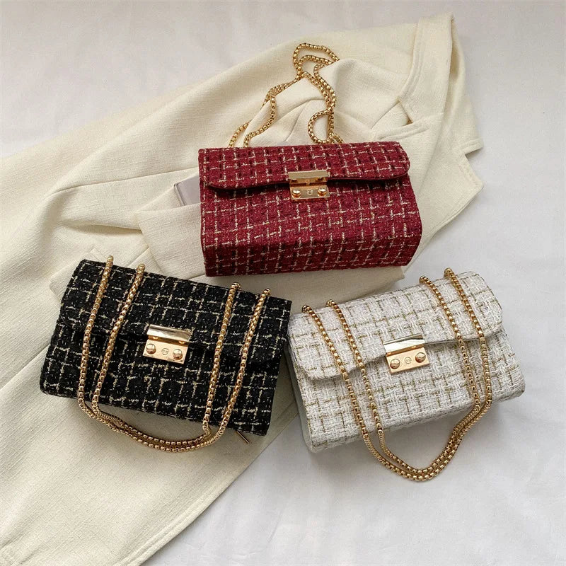 Luxury Plaid Chain Shoulder Bag
