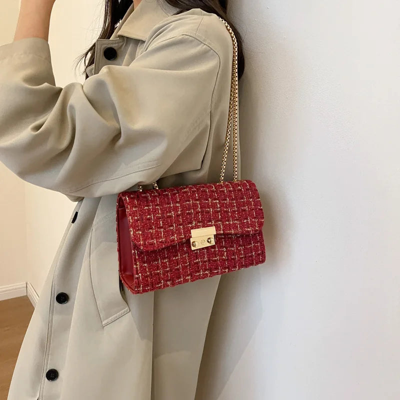 Luxury Plaid Chain Shoulder Bag