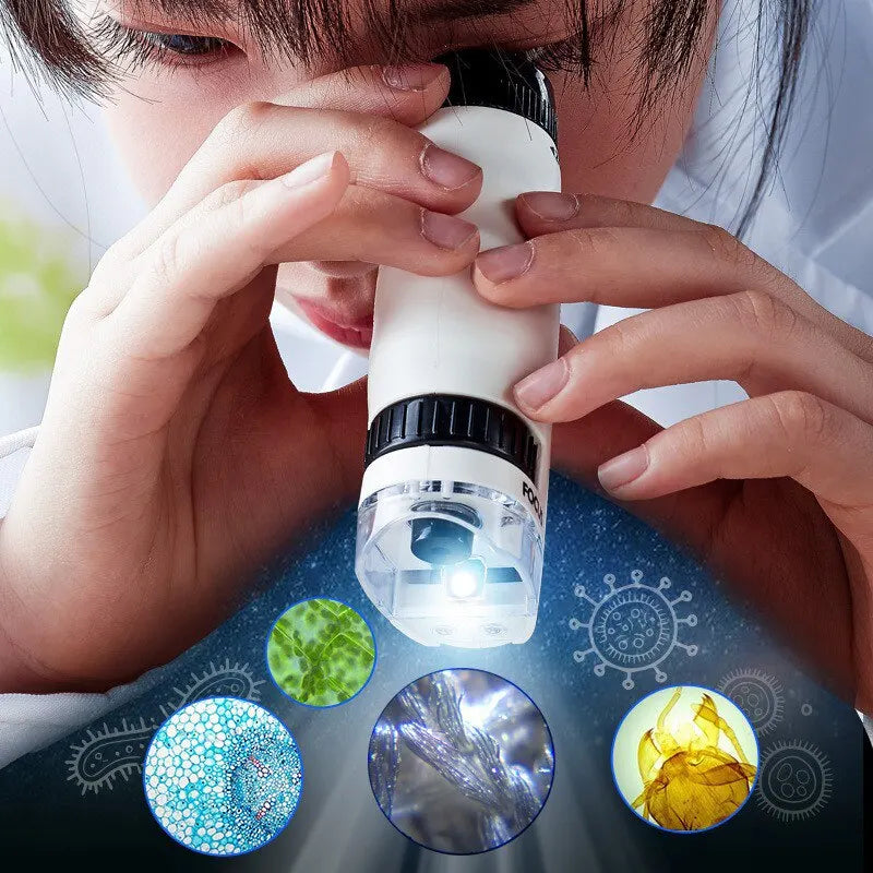 Portable 60-120X LED Microscope Kit – Educational Science Toy for Kids