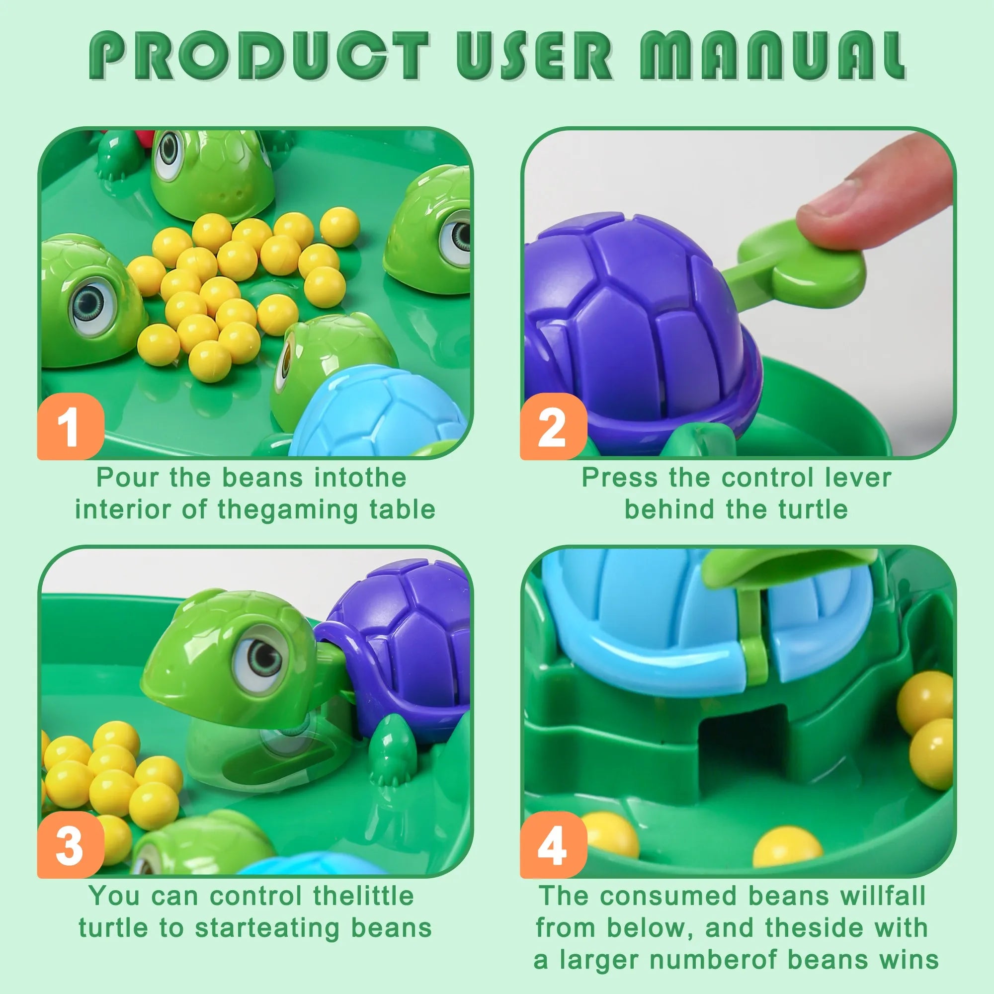 Turtle Bean Battle – Fun Family & Party Game for 4 Players