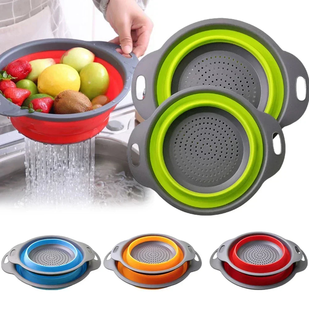 Silicone Collapsible Drain Basket & Strainer for Kitchen