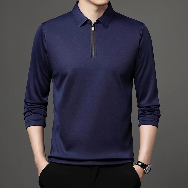 Men’s Long Sleeve Zipper Polo