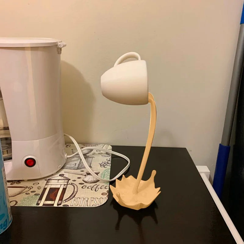 Floating Spilling Coffee Cup Sculpture