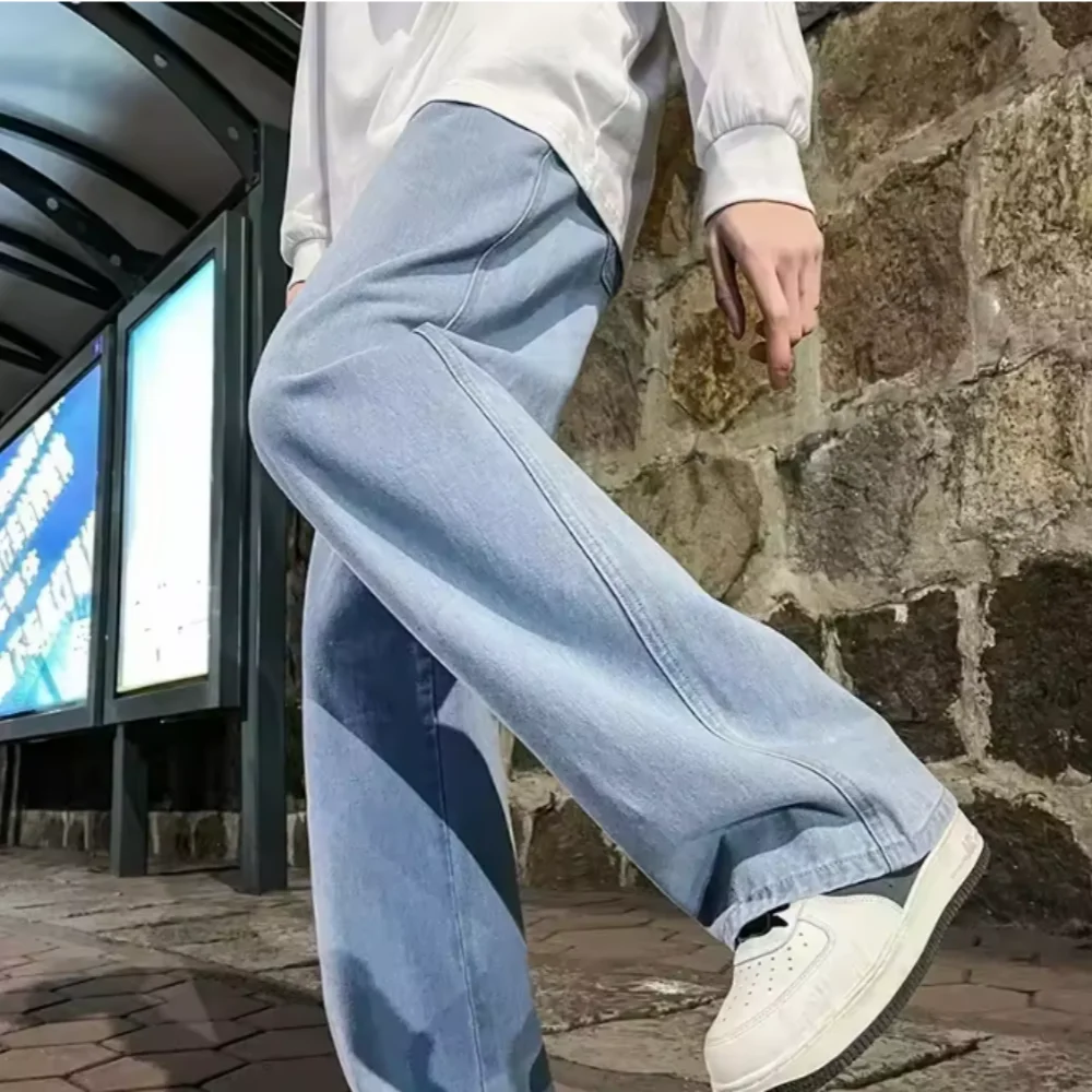 2025 Korean Streetwear Loose Jeans – Men’s Wide Leg
