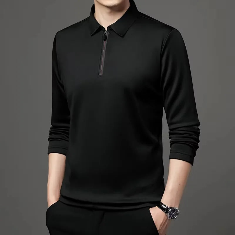 Men’s Long Sleeve Zipper Polo