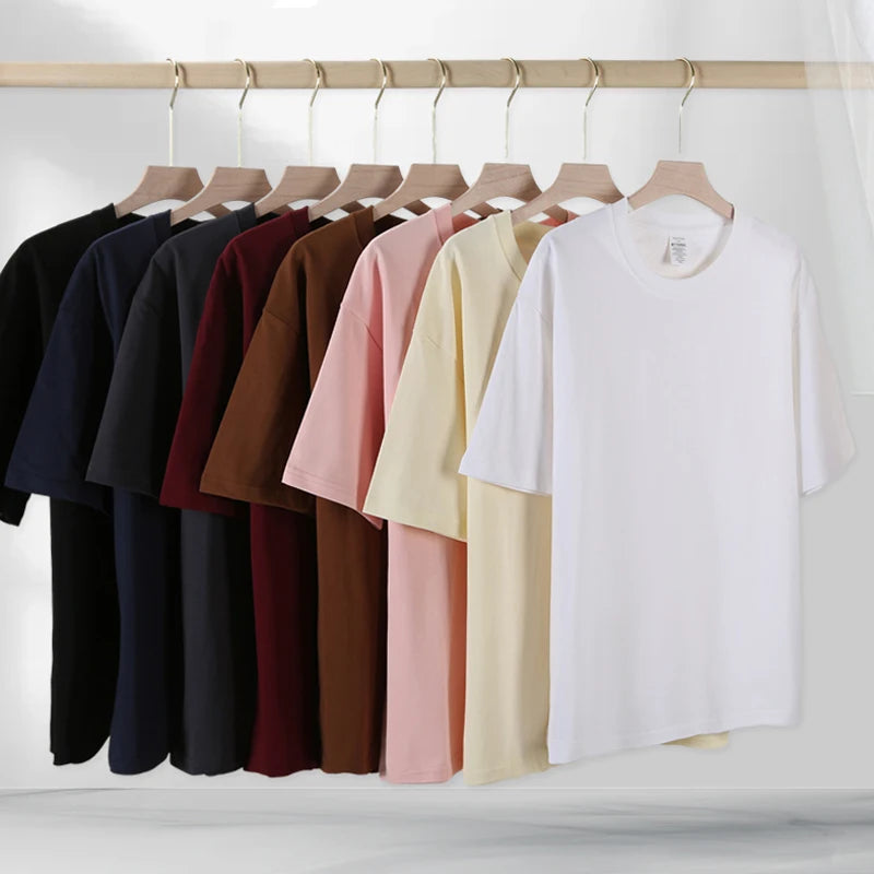 Summer Men's Heavy T Shirt Casual 100% Cotton