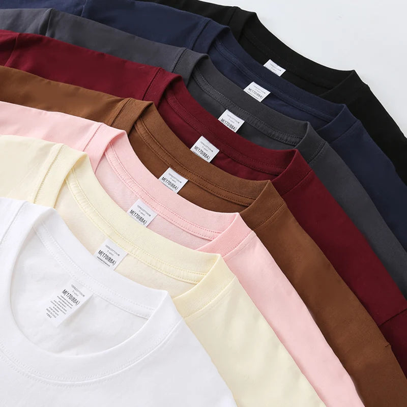 Summer Men's Heavy T Shirt Casual 100% Cotton