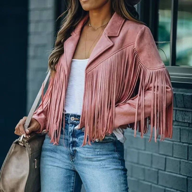 Vintage Luxe – Fringe Suede Jacket