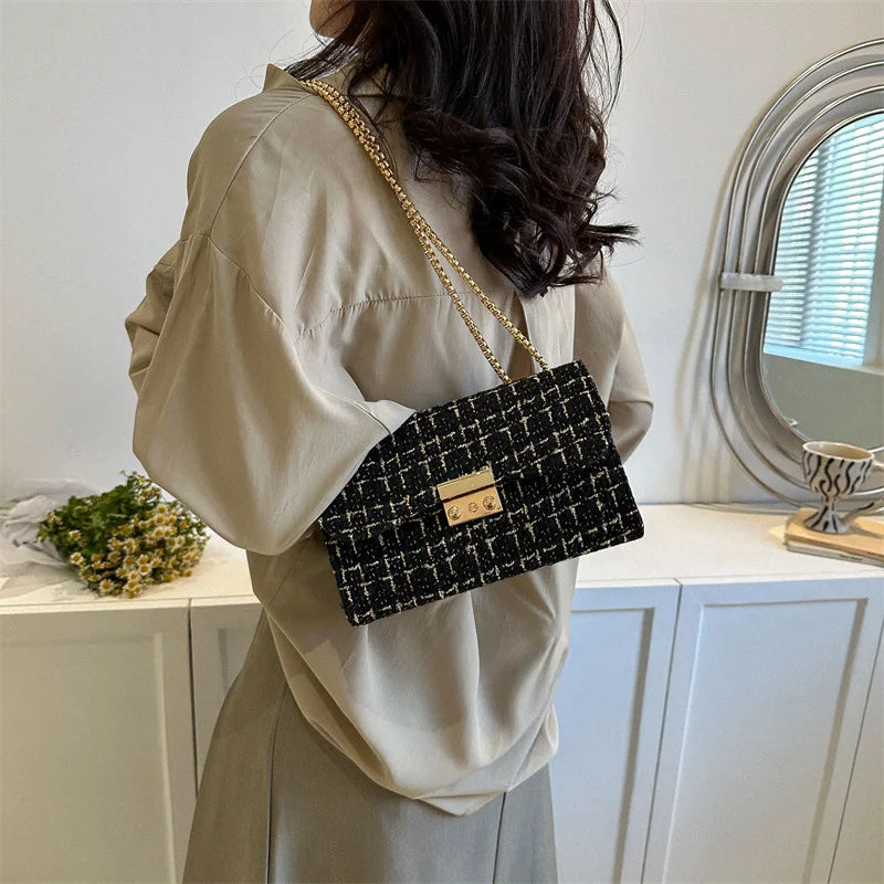 Luxury Plaid Chain Shoulder Bag