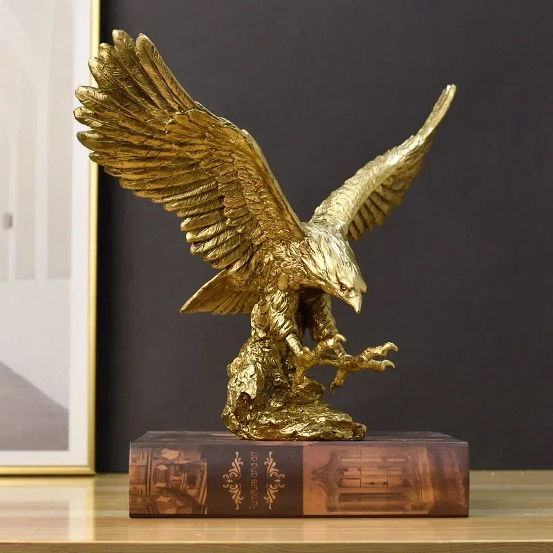 Majestic Golden Eagle Resin Statue