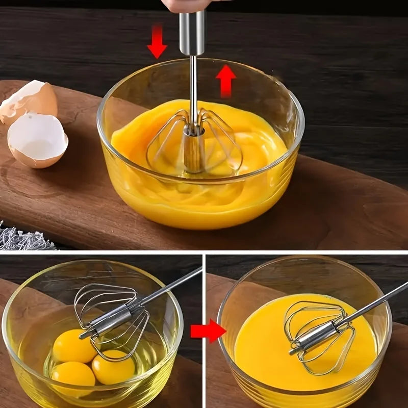 Stainless Steel Semi-Automatic Egg Beater