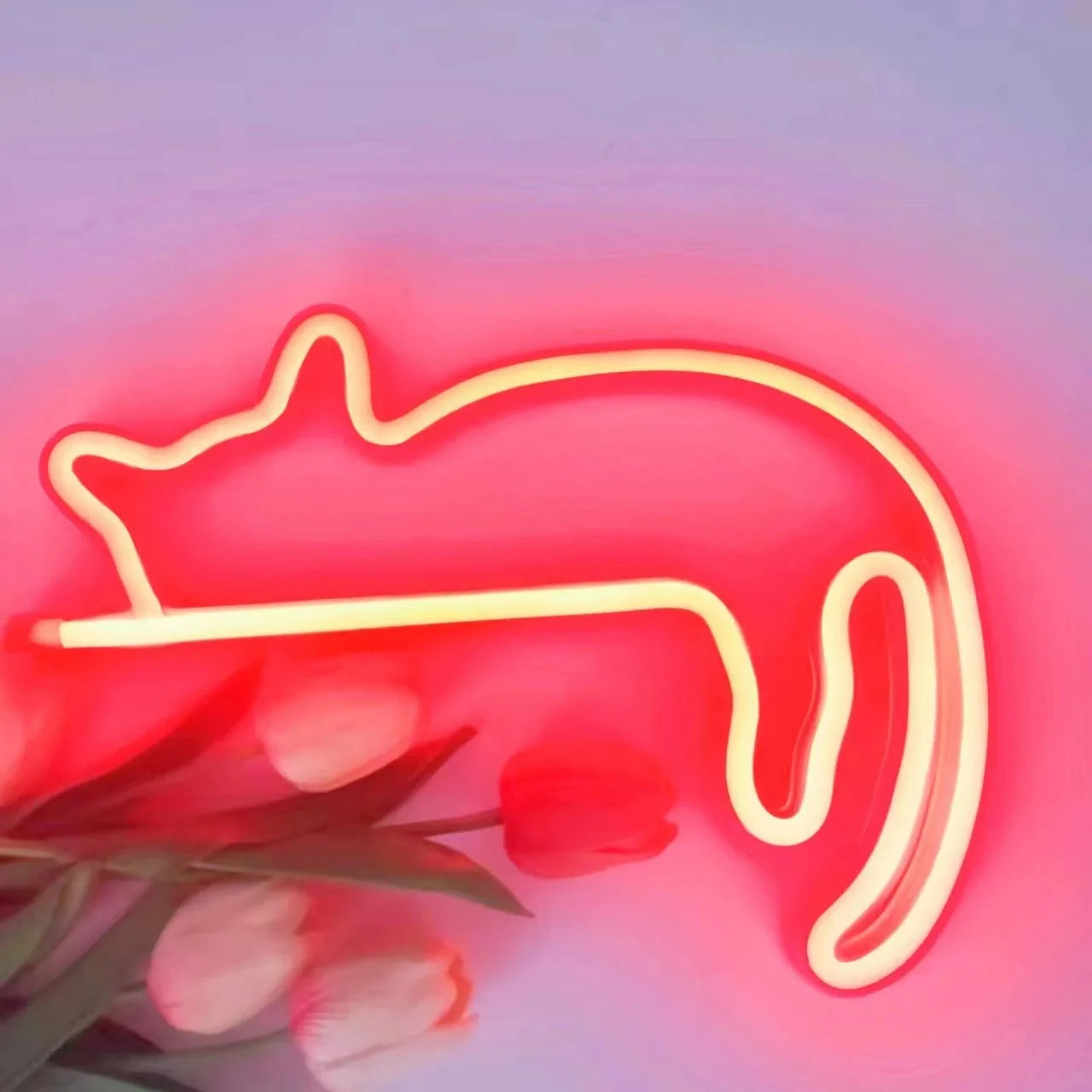 Cat-Shaped LED Neon Sign