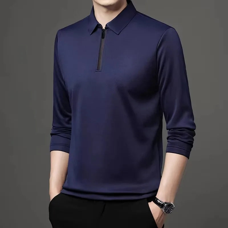 Men’s Long Sleeve Zipper Polo