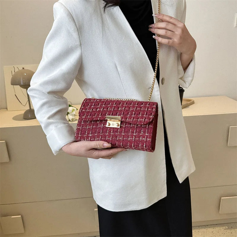 Luxury Plaid Chain Shoulder Bag