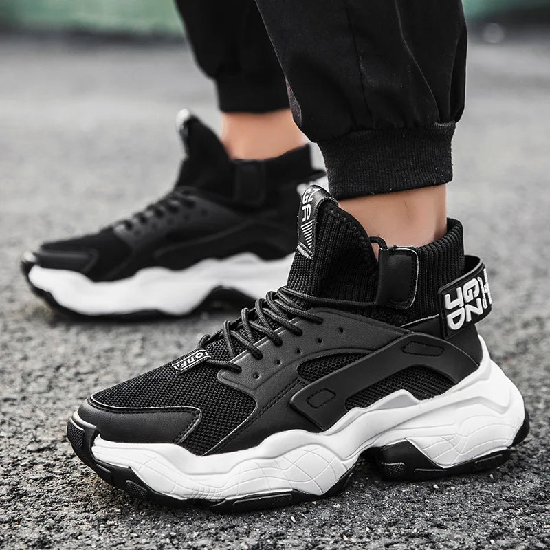 Men’s Waterproof Leather Running Shoes – Premium Comfort & Fashion Design