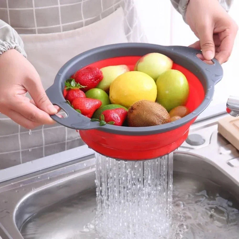 Silicone Collapsible Drain Basket & Strainer for Kitchen